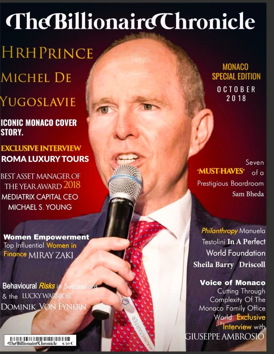 Billionaire Chronicles Magazine_cover on Roma Luxury Tours Special